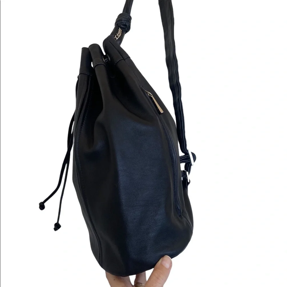 Marco Buggiani Leather Drawstring Bag